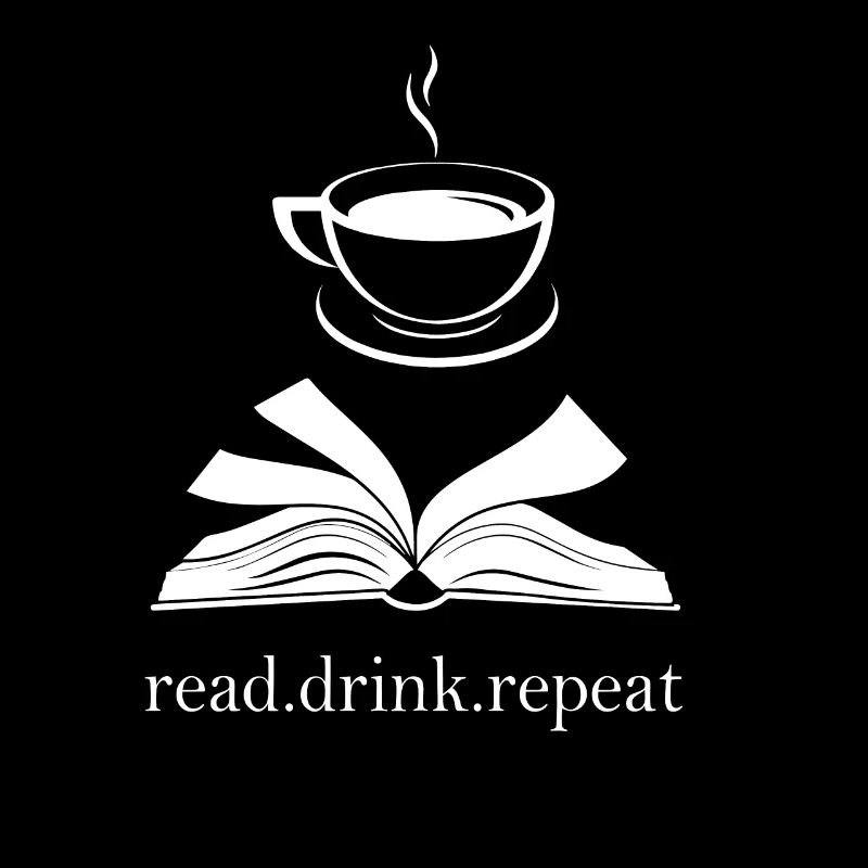 Buch und Tasse Silhouette - Read. Drink. Repeat.
