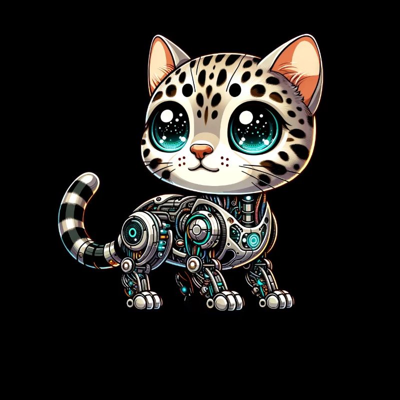 Bengal Cat Robot Cyborg Cartoon