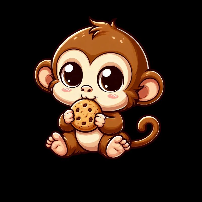 Un singe chimpanzé grignote des biscuits