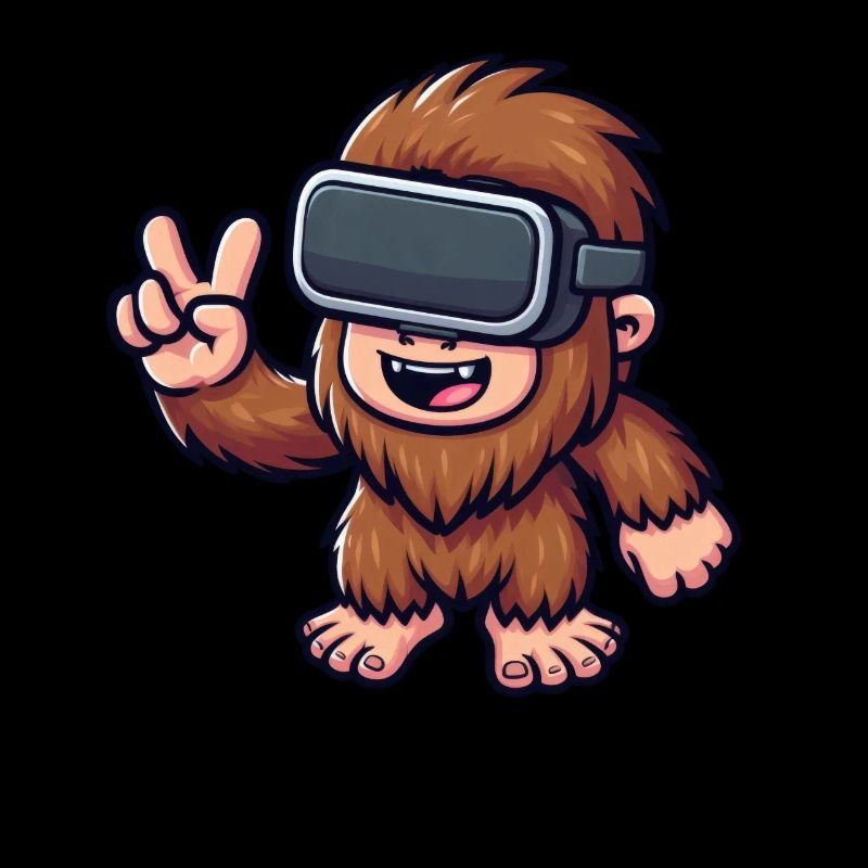 Bigfoot Sasquatch Süß Comic Cartoon VR Virtual