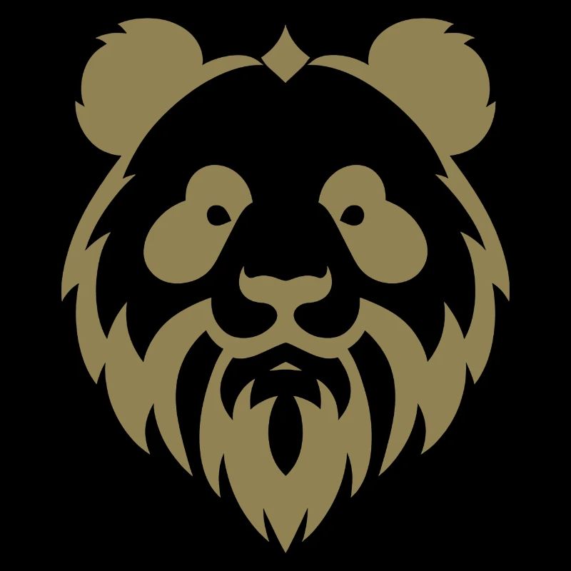 Panda avec barbe Portrait d’ours minimaliste