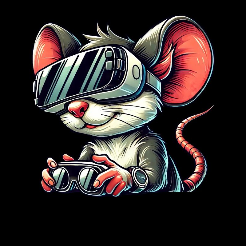 Science Fiction Mouse Rat Virtual Reality Gamer