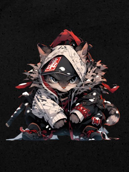 Chat samouraï mignon