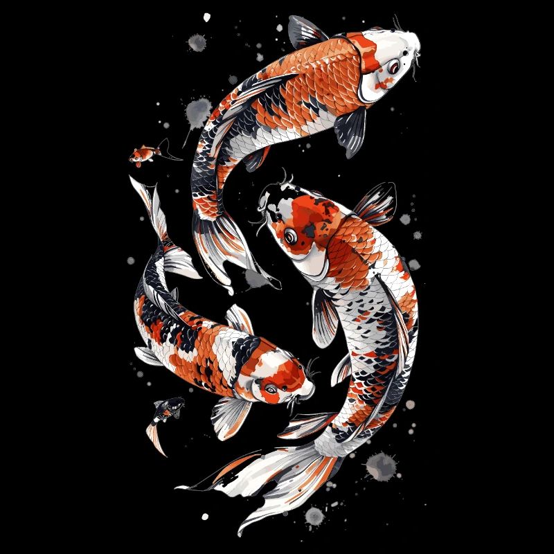 Conception astucieuse de poisson Koi, conception élégante de Koi