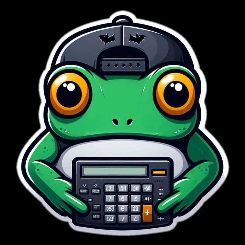 Frosch mit Taschenrechner