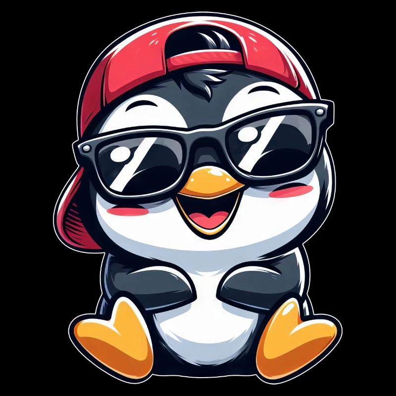 Cooler Pinguin mit Sonnenbrille Cartoon Stil