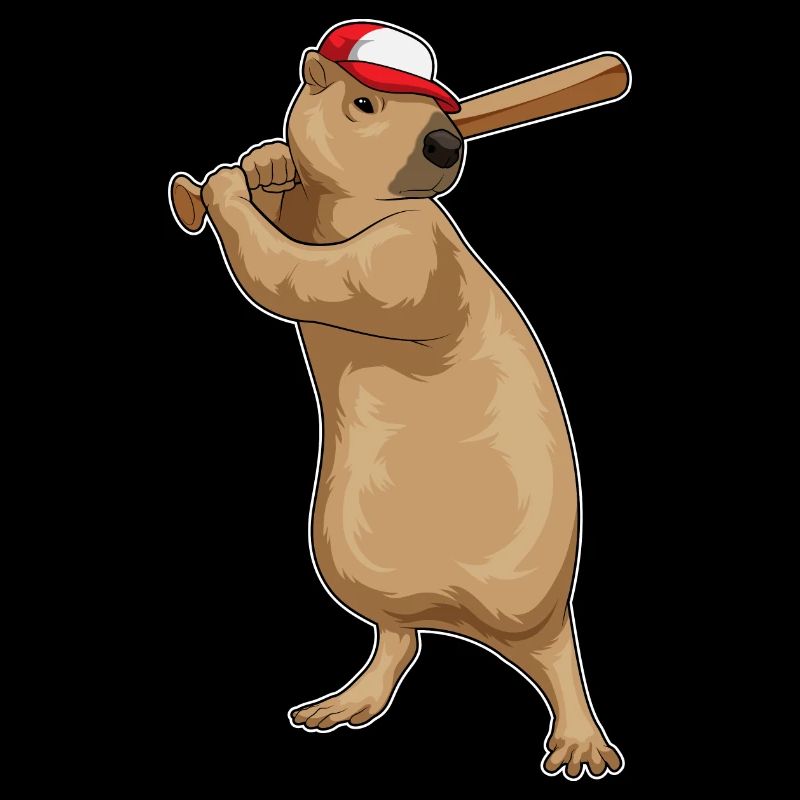 capybara baseball baseball bat