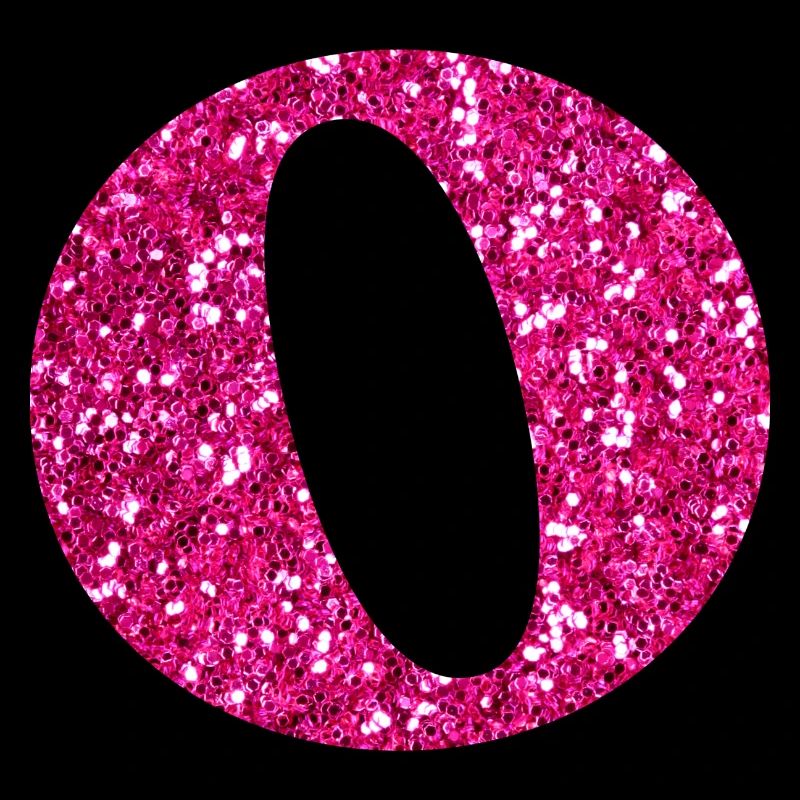 Buchstabe o rosa Glitzer