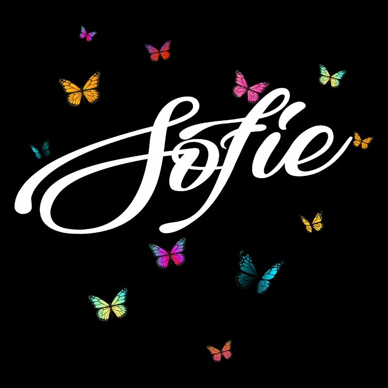 SOFIE - Mädchen Name mit bunten Schmetterlingen
