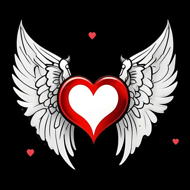 Red Heart with Wings