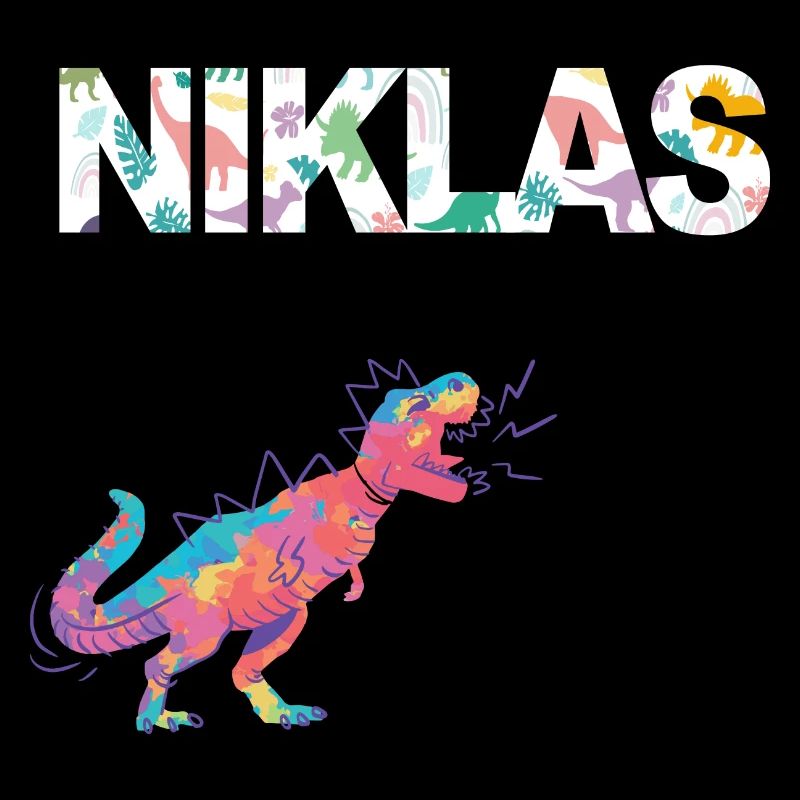 NIKLAS - Beautiful boy name with dinosaur