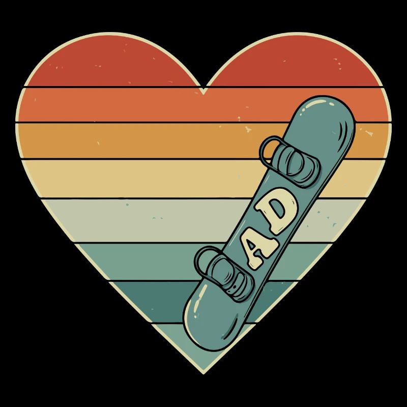 SNOWBOARD DAD Rétro Vintage Saint Valentin