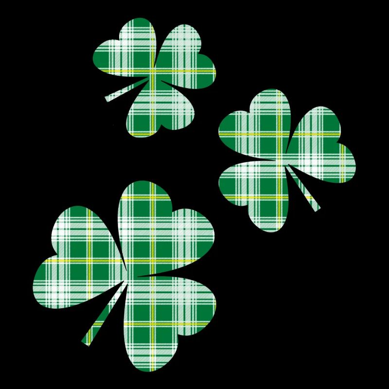 3 St. Patrick's Day Irish Tartan Shamrocks