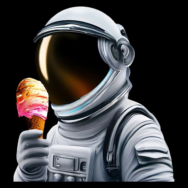Astronaute de la crème glacée gaufre