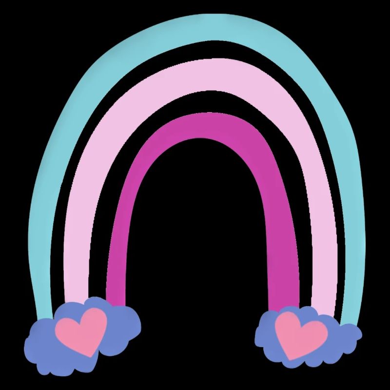Regenbogen mit Herzen lila rosa blau, Rainbow
