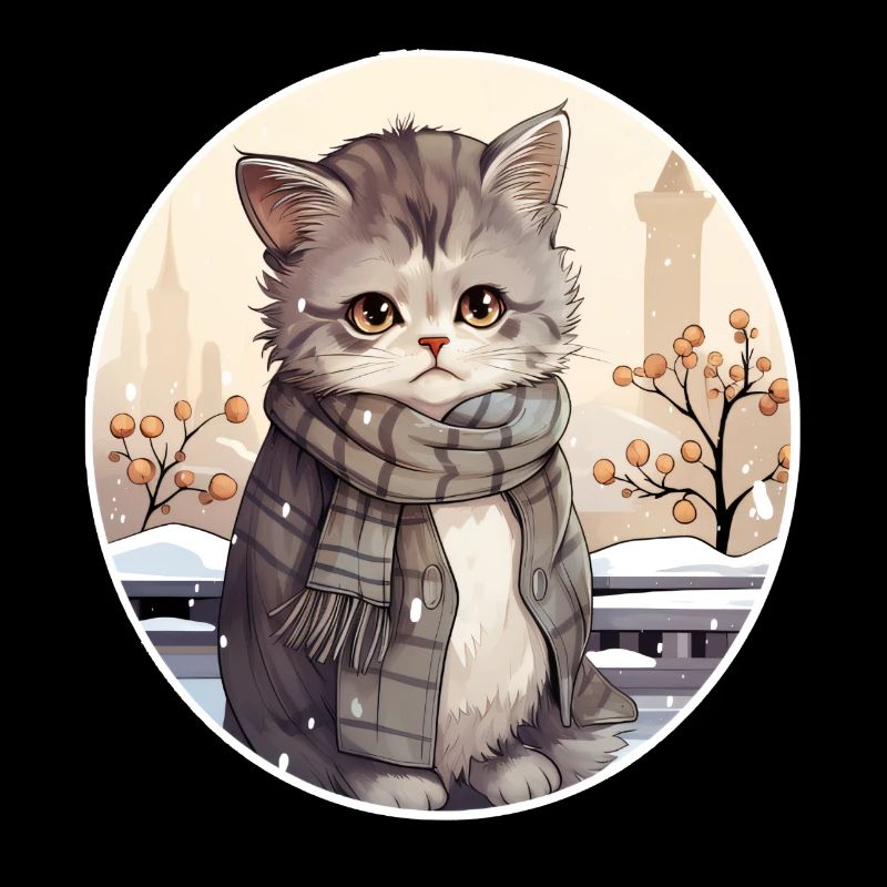 Stadtkatze im Schnee