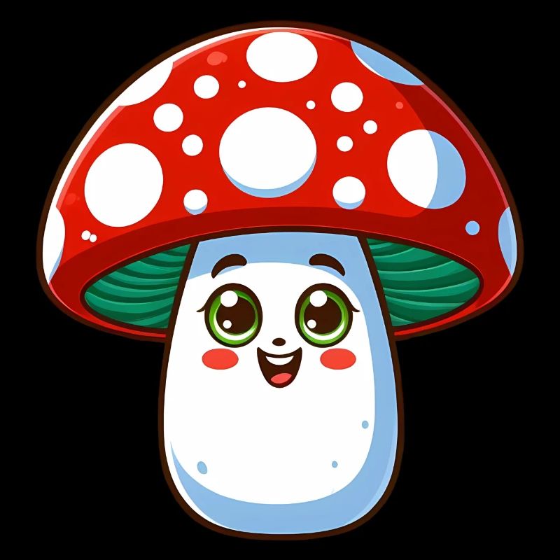 Drôle de champignon joyeux