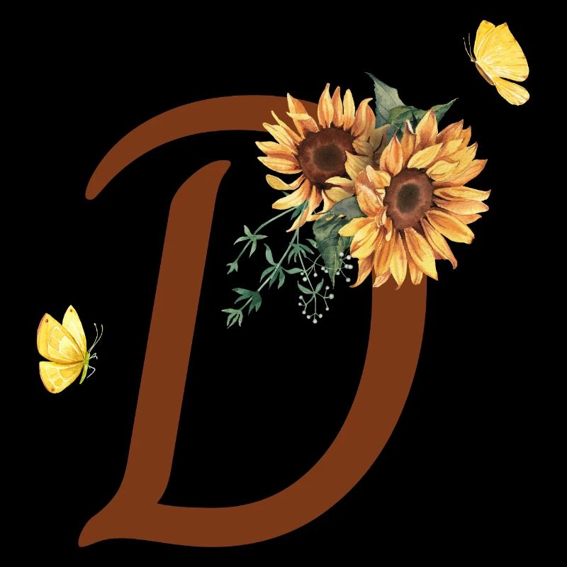 Buchstabe d Sonnenblume Schmetterling