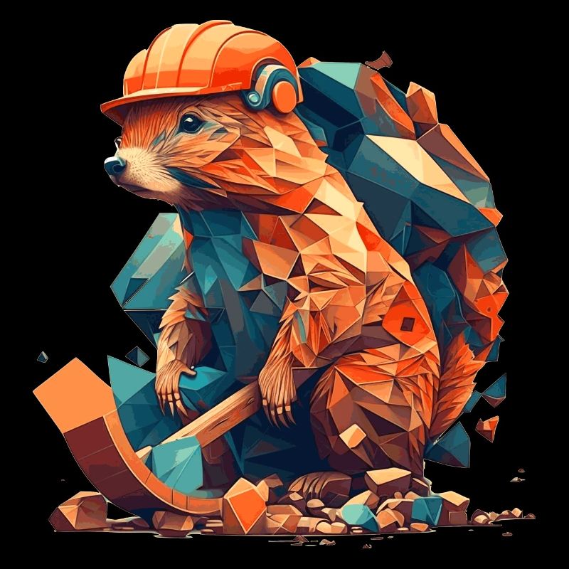 Beaver works on the construction site