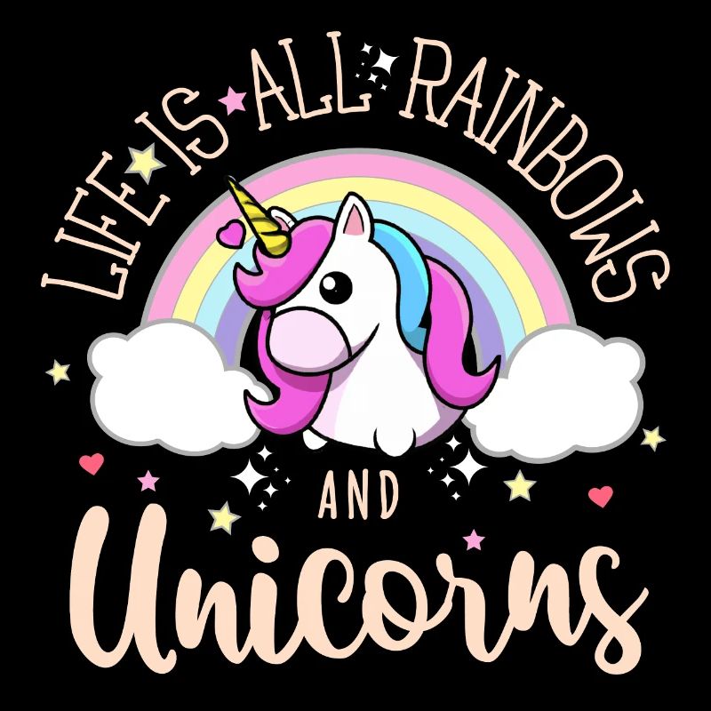 Süßes Regenbogen und Einhorn Design