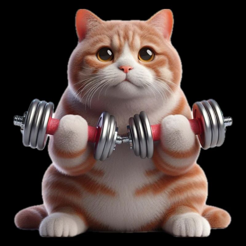 Sport Motif - Cat with Weights