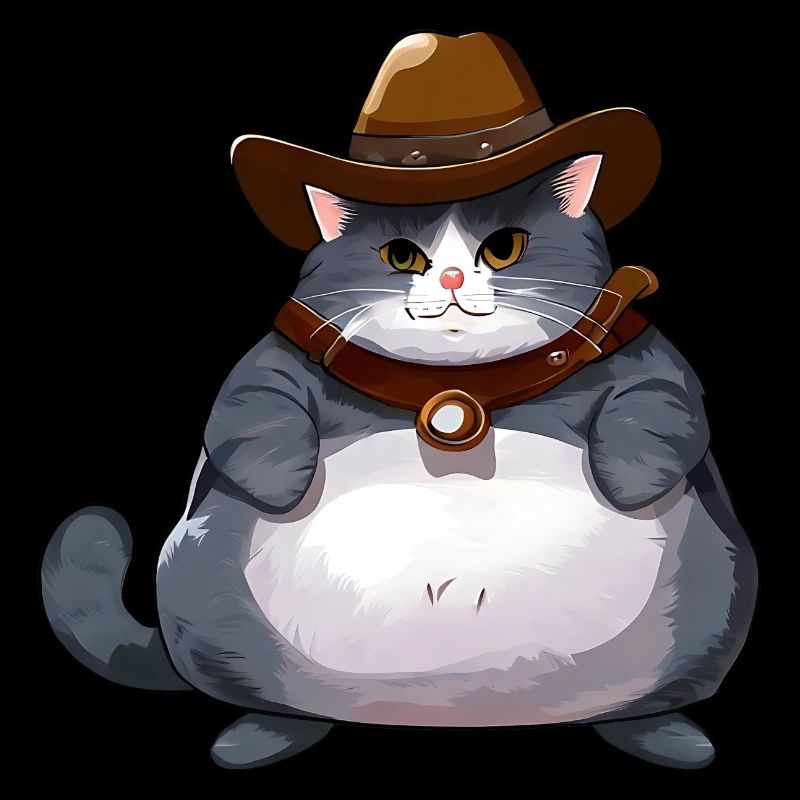 Fette Cowboy Katze