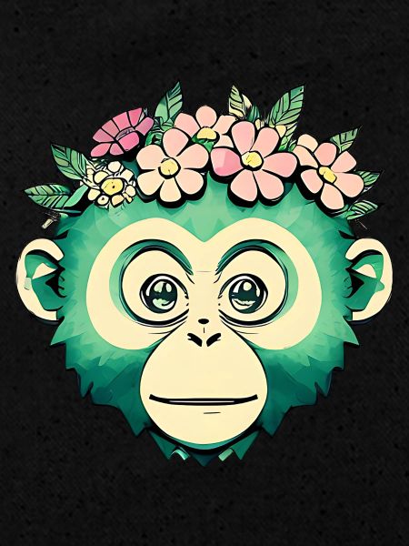 Ami singe fleuri