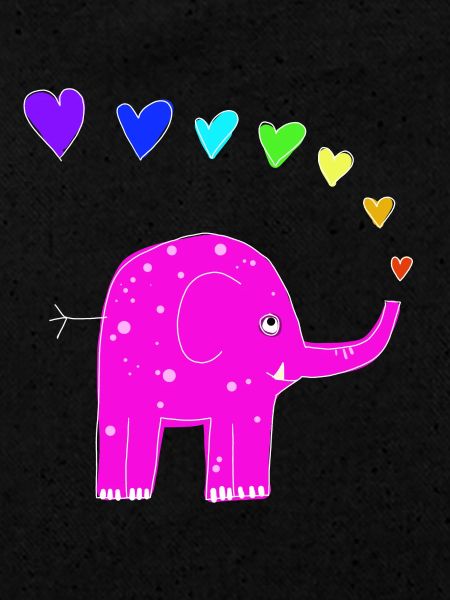 Éléphant arc-en-ciel