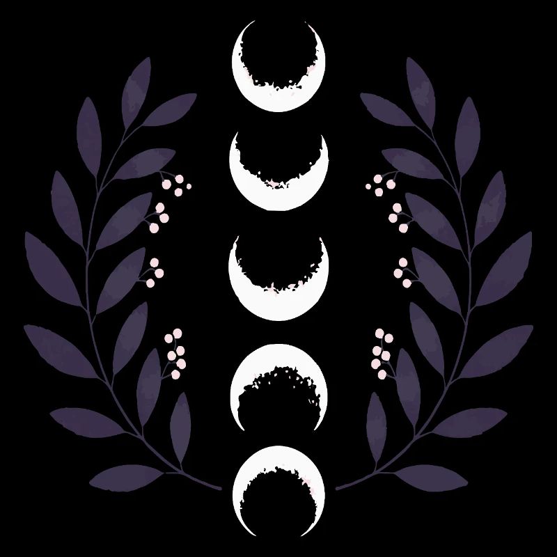 Phase de lune céleste BOHO Fleurs sauvages Zodiaque Sorcière