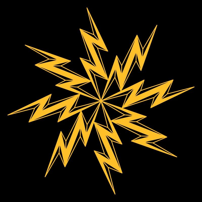star electric shock danger sign lightning symbol cable
