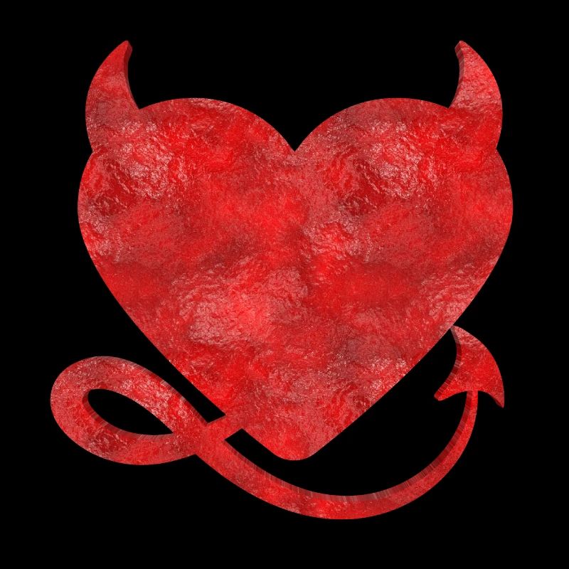 Devil's Heart with Horns Design