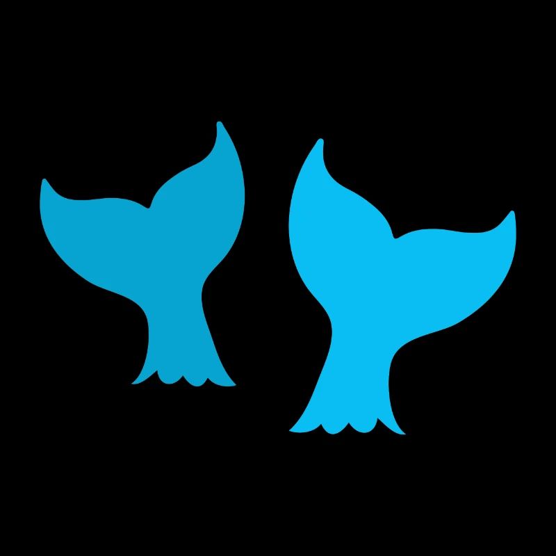 zwei Wal Delfin oder Meerjungfrau Schwänze