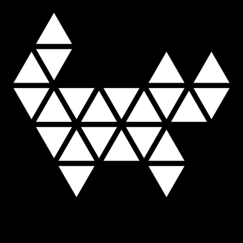 Illustration de chat abstrait triangle géométrique