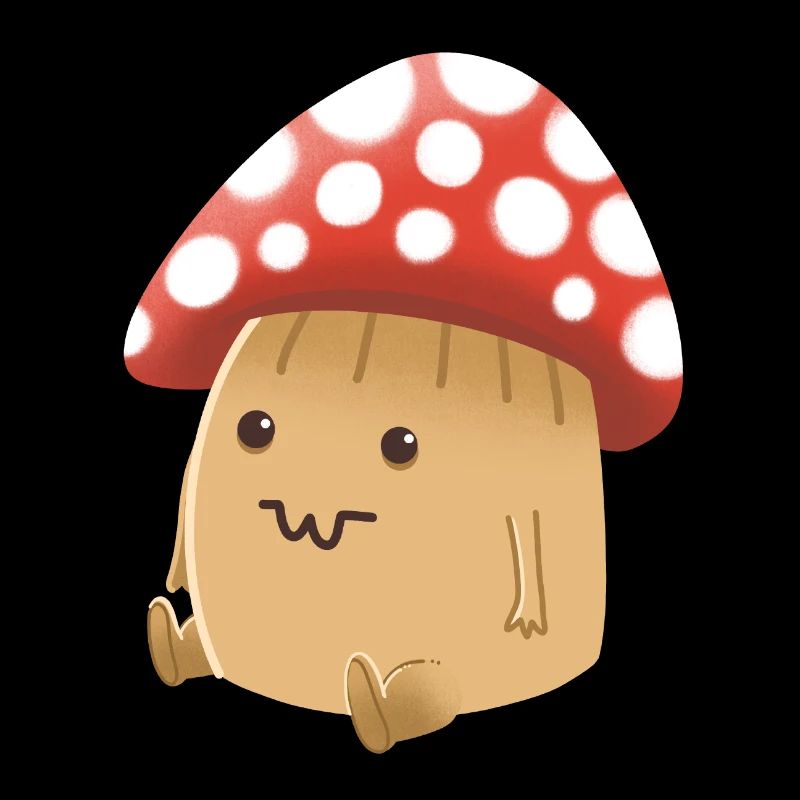 Hand Drawn cute Capped Mushroom Man