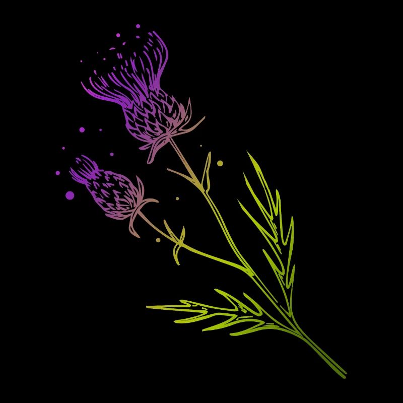 Écosse Discernes de fleur Conception de tatouage Idée cadeau