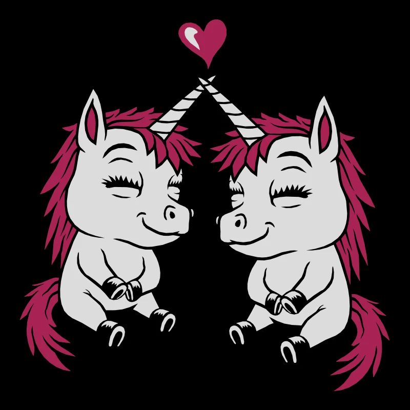 2 Einhorn Freunde Liebe