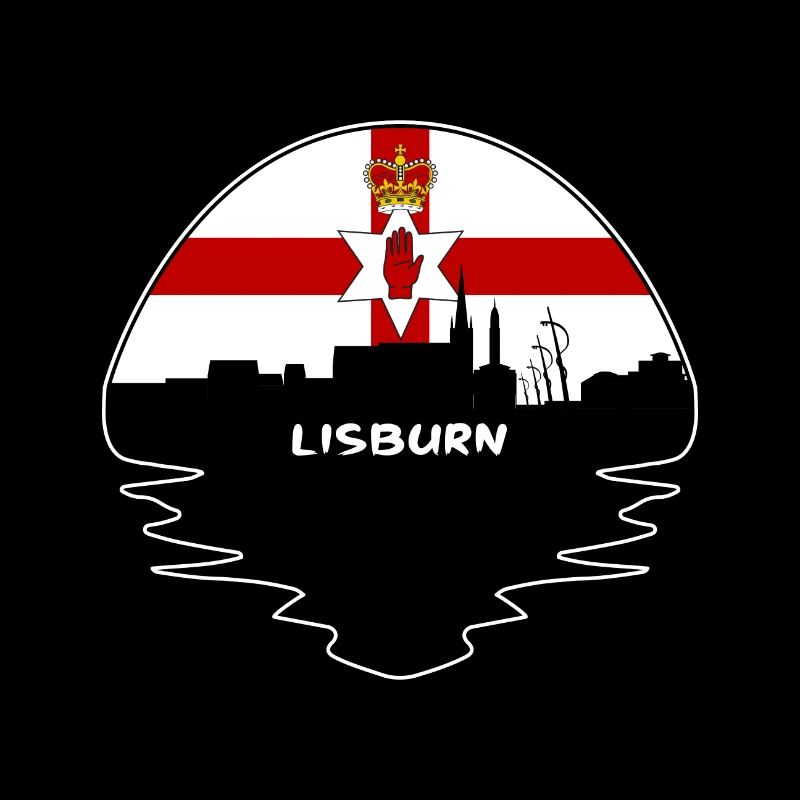 Lisburn Irlande du Nord Drapeau Skyline Silhouette T