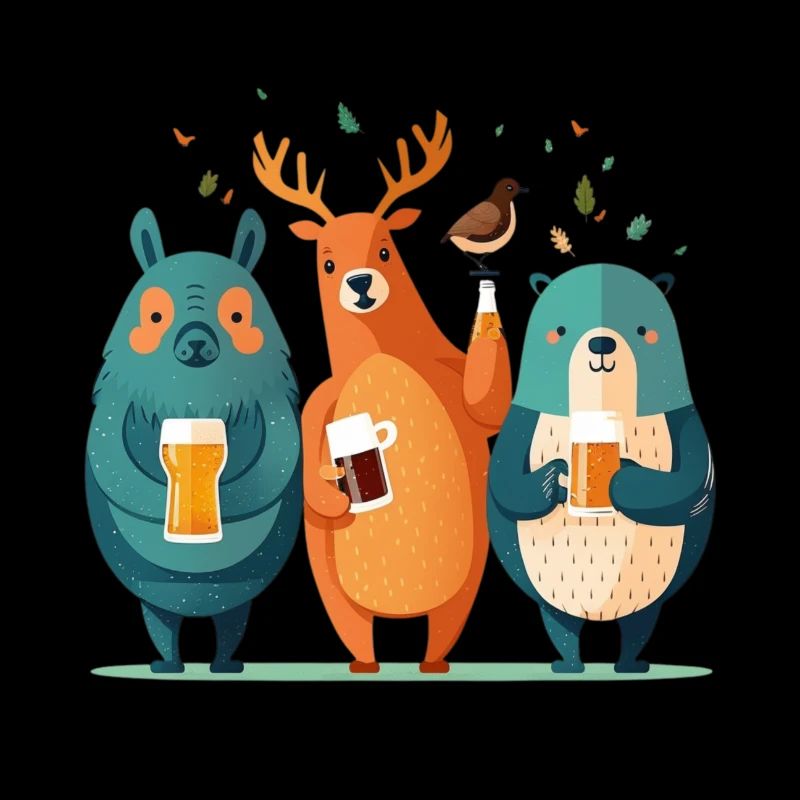 Lustige Wald Tier Party mit Bier