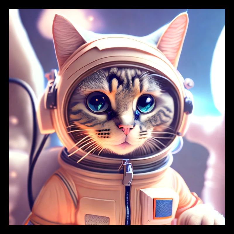 Chat astéonaute dans l’espace