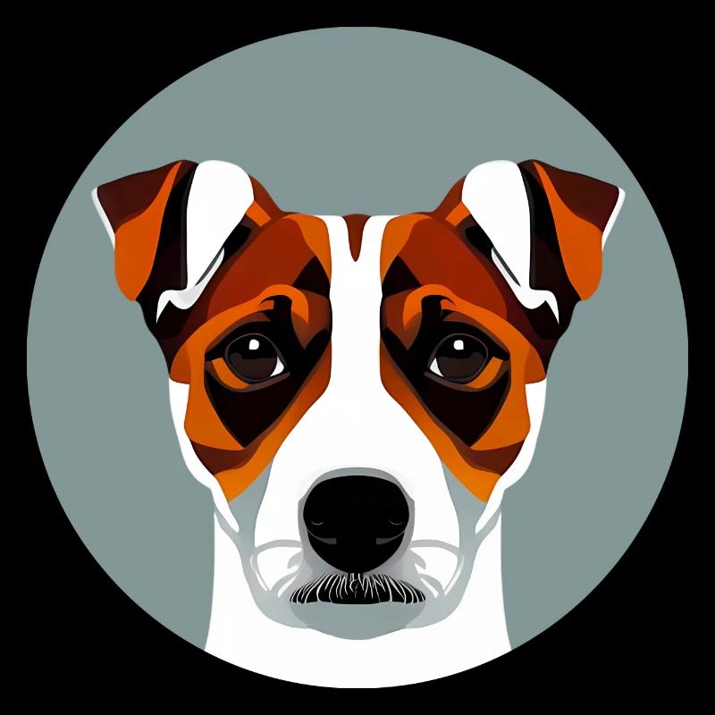 Jack Russel Terrier graphique circulaire coloré
