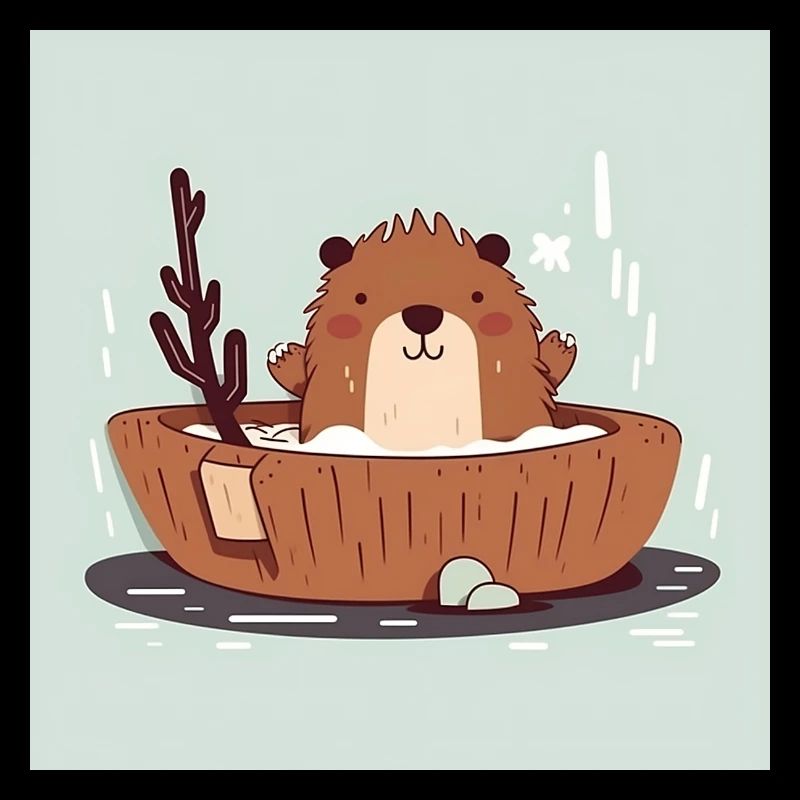 Castor mignon dans la baignoire