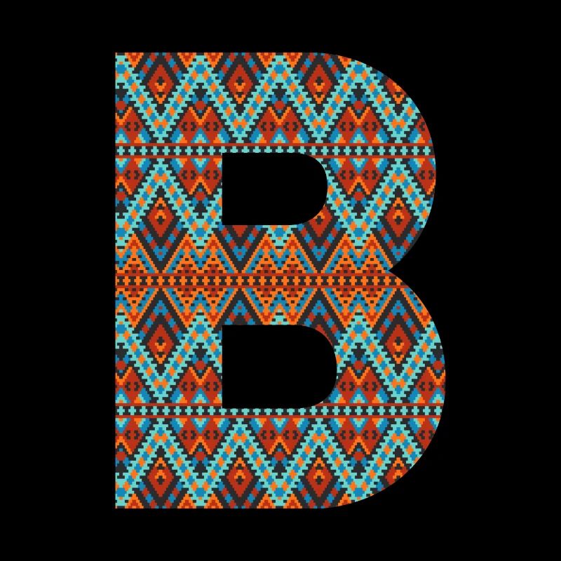 Letter B- boho design, Colorful monogram