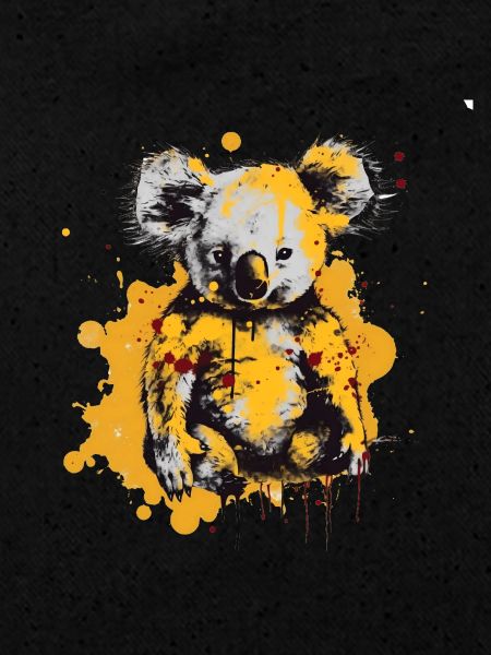 Koala in Farbklecksen