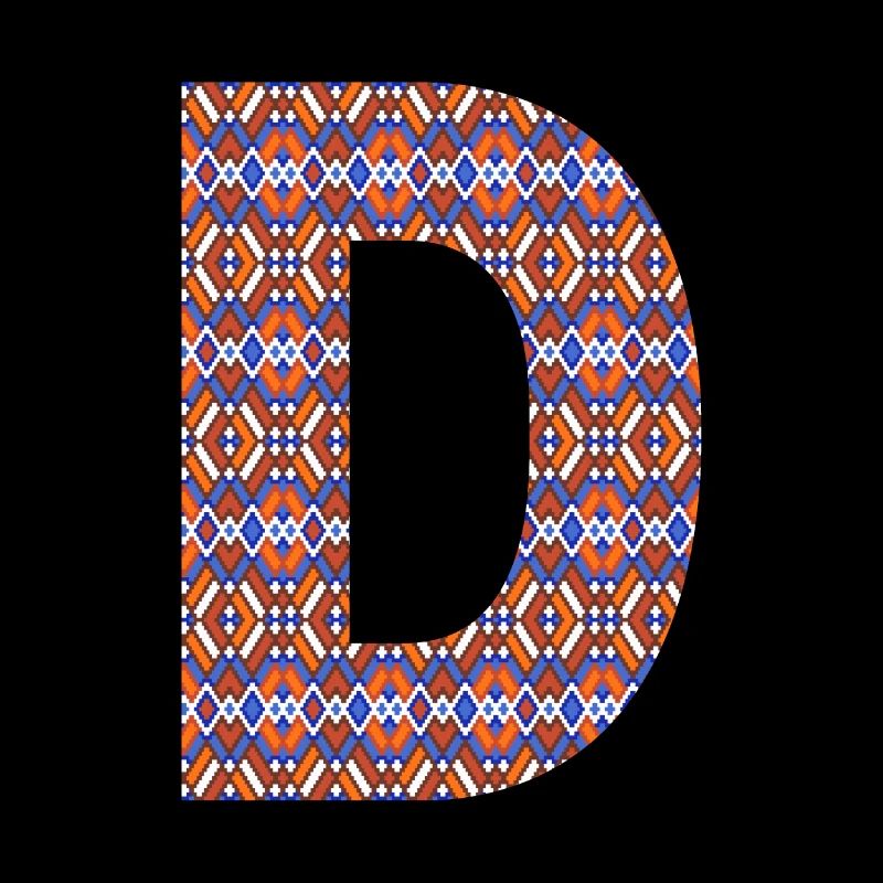 Monogramm Buchstabe D - geometrisches Muster