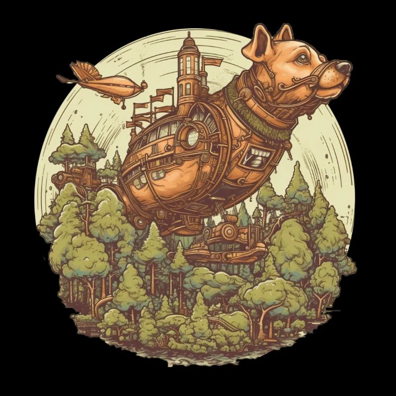 Chien dirigeable Steampunk