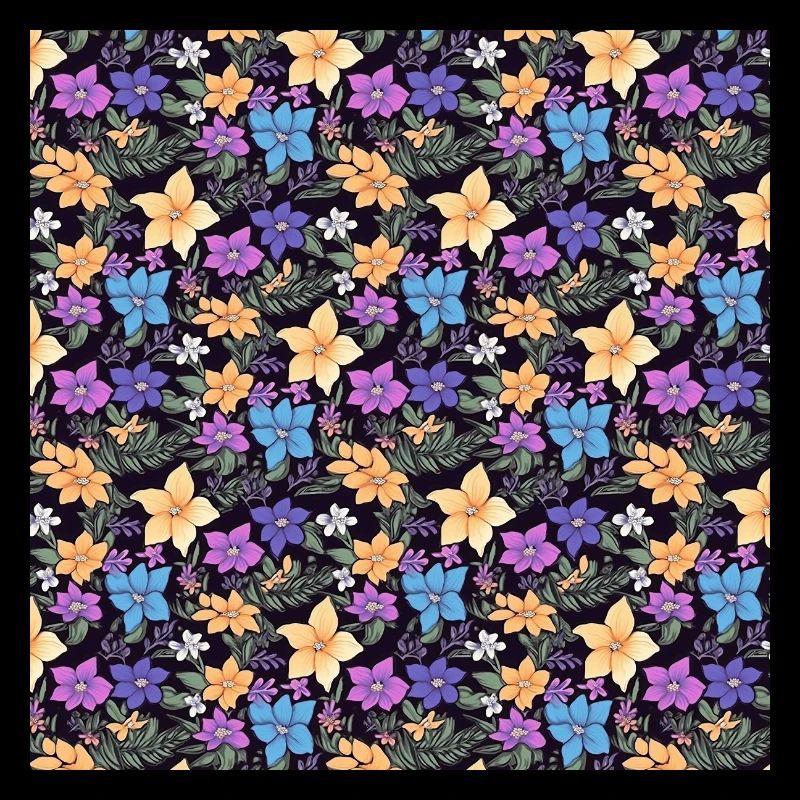 Flowers Seamless Pattern Floral Happy Blossom Art