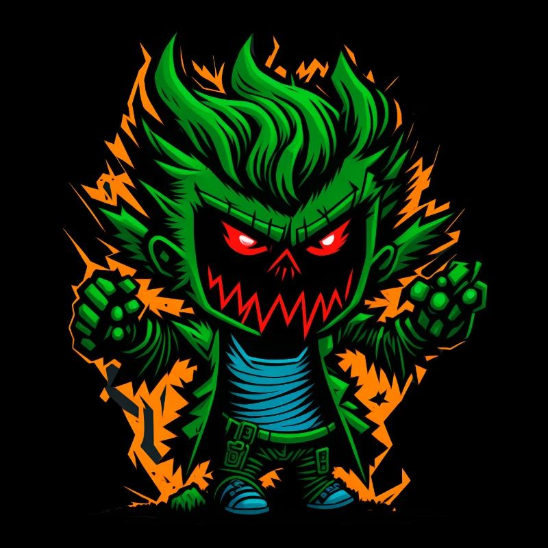 Graffiti Halloween Zombie Kid