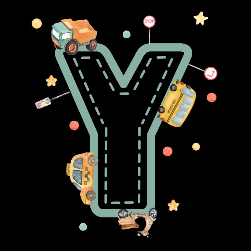 Letter y vehicle - personalized child gift