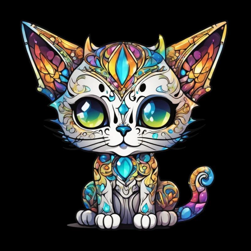 Chat Chibi coloré