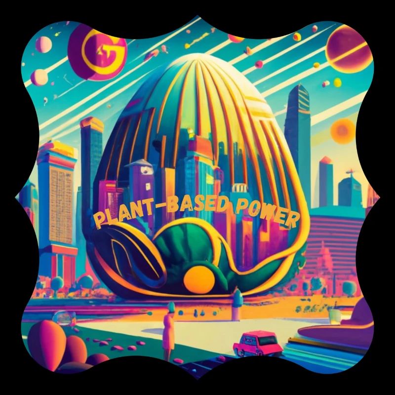 Futuristic cabbage city plant based power